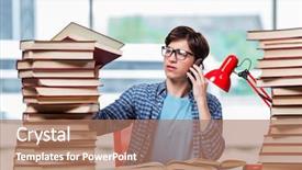  Presentation with young college student diagnosis of sti - Presentation design with prison book - young student talking background and a  colored foreground