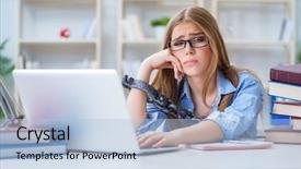  Presentation with teenage - Theme having prison book - young teenage female student preparing background and a  colored foreground