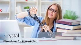  Presentation with female college student uti - Presentation with prison book - young teenage female student preparing background and a  colored foreground