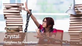  Presentation with college - Amazing slide deck having prison book - young woman student preparing backdrop and a coral colored foreground