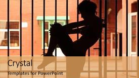  Presentation with holy spirit christian cross silhouette - Slides with prison door - silhouette of dancing girl background and a yellow colored foreground