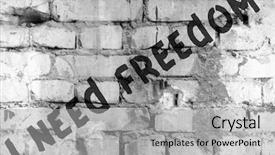  Presentation with prison wall - Slide deck consisting of prison door - words calling for freedom background and a light gray colored foreground