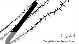  Presentation with prison escape - Amazing slides having prison escape - barbed wire fence for security backdrop and a white colored foreground