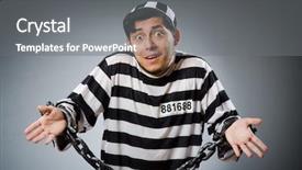  Presentation with prison - Colorful PPT theme enhanced with prison inmate in funny concept backdrop and a gray colored foreground