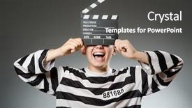  Presentation with prison - PPT layouts consisting of prison inmate in funny concept background and a dark gray colored foreground