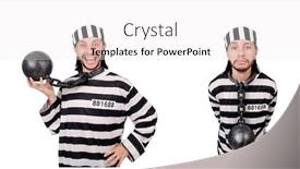  Presentation with prison - Slide deck having prison inmate isolated on the white background background and a white colored foreground