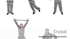  Presentation with prison - PPT theme consisting of prison inmate isolated on the white background background and a white colored foreground