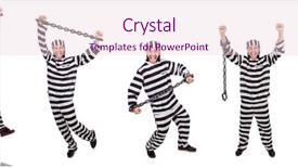  Presentation with prison - Colorful presentation enhanced with prison inmate isolated backdrop and a lemonade colored foreground