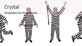  Presentation with prison escape - Colorful slide deck enhanced with prison inmate isolated backdrop and a lemonade colored foreground