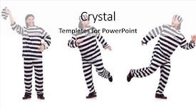  Presentation with prison - PPT theme featuring prison inmate isolated background and a white colored foreground