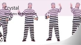  Presentation with prison - Presentation consisting of prison inmate isolated background and a  colored foreground