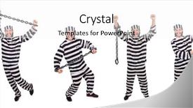  Presentation with prison - Colorful slide set enhanced with prison inmate isolated backdrop and a  colored foreground