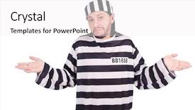  Presentation with prison - Slide deck enhanced with prison inmate isolated on the white background background and a white colored foreground