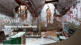  Presentation with prison door - Colorful slide set enhanced with prison interior with rusty backdrop and a violet colored foreground