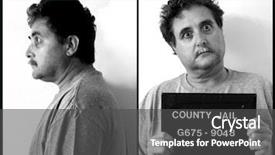  Presentation with aged - Audience pleasing slide deck consisting of prison justice - mug shot of middle aged backdrop and a dark gray colored foreground