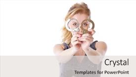  Presentation with prison - Colorful theme enhanced with prison officers - blond woman with handcuffs isolated backdrop and a light gray colored foreground