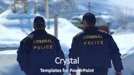  Presentation with prison - PPT layouts enhanced with prison officers - criminal police patrolling in winter background and a navy blue colored foreground