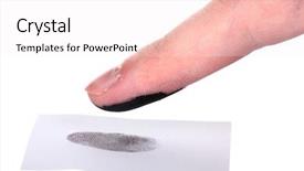  Presentation with fingerprint - PPT layouts with prison officers - fingerprint isolated on white background and a sky blue colored foreground