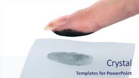  Presentation with fingerprint - Colorful slide deck enhanced with prison officers - fingerprint isolated on white backdrop and a lemonade colored foreground