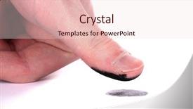  Presentation with fingerprint - Cool new presentation with prison officers - fingerprint isolated on white backdrop and a lemonade colored foreground