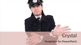  Presentation with funny retirement - Colorful presentation design enhanced with prison officers - funny policeman isolated backdrop and a lemonade colored foreground