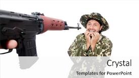  Presentation with weapons - Slide deck featuring prison officers - soldier with weapons isolated background and a  colored foreground