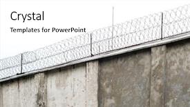  Presentation with prison fence - Cool new presentation theme with prison wall old jail fence backdrop and a white colored foreground
