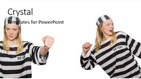  Presentation with prison - Slide set consisting of prisoner - funny prison inmate in concept background and a white colored foreground