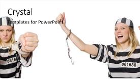  Presentation with prison - Cool new slide set with prisoner - funny prison inmate in concept backdrop and a cream colored foreground