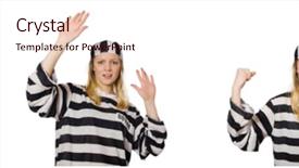  Presentation with prison - Cool new presentation design with prisoner - funny prison inmate in concept backdrop and a sky blue colored foreground