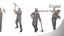  Presentation with prison - PPT theme consisting of prisoner - prison inmate with axe isolated background and a cream colored foreground