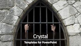  Presentation with prison bars - Cool new slide deck with prisoner behind bars backdrop and a wine colored foreground