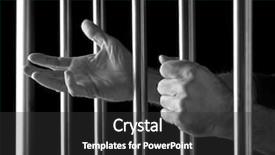  Presentation with prison bars - Beautiful PPT theme featuring prisoner behind bars backdrop and a  colored foreground