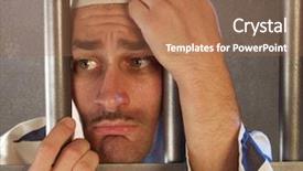  Presentation with prison - Presentation with prisoner in a prison cell background and a coral colored foreground