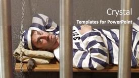  Presentation with prison - Presentation design enhanced with prisoner-in-a-prison-cell background and a gray colored foreground
