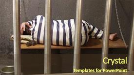  Presentation with prison bars - Amazing presentation theme having prisoner in a prison cell backdrop and a tawny brown colored foreground