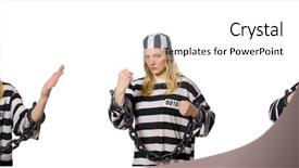  Presentation with background - Slide deck enhanced with prisoner isolated on the white background and a white colored foreground