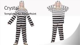  Presentation with release prisoner - Amazing PPT theme having prisoner isolated on the white backdrop and a white colored foreground