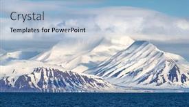  Presentation with north pole - Beautiful slide set featuring pristine and untouched snow covered mountains of svalbard rising from the icy blue waters of the fjord svalbard is a norwegian archipelago between mainland norway and the north pole backdrop and a light blue colored foreground