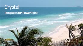  Presentation with turquoise beach - Slides enhanced with sian ka'an biosphere background and a teal colored foreground