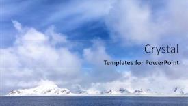 Presentation with north pole - Cool new presentation theme with pristine-snow-covered-mountains backdrop and a light blue colored foreground