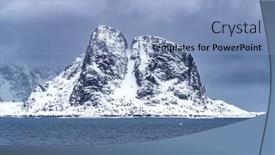  Presentation with north pole - Presentation theme having pristine-snow-covered-mountains background and a light blue colored foreground