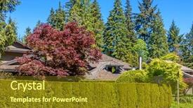  Presentation with hidden - Beautiful PPT layouts featuring security concept house hidden behind backdrop and a tawny brown colored foreground