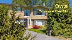  Presentation with hidden - Slide deck having privacy and security concept house hidden behind the green hedge background and a tawny brown colored foreground