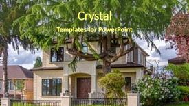  Presentation with hidden - Slide set featuring privacy and security concept house hidden behind the green hedge background and a tawny brown colored foreground