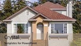  Presentation with privacy - PPT theme enhanced with security concept house hidden behind background and a coral colored foreground