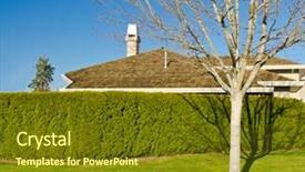  Presentation with hidden - Audience pleasing PPT theme consisting of security concept house hidden behind backdrop and a tawny brown colored foreground