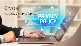  Presentation with data privacy - Audience pleasing presentation theme consisting of privacy-policy-inscription-on-laptop backdrop and a lemonade colored foreground