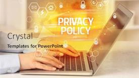  Presentation with data privacy - Slide deck consisting of privacy-policy-inscription-on-laptop background and a yellow colored foreground