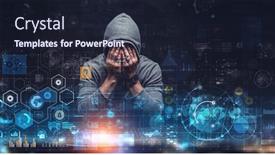  Presentation with privacy - Presentation design having privacy safety concept mixed media background and a wine colored foreground